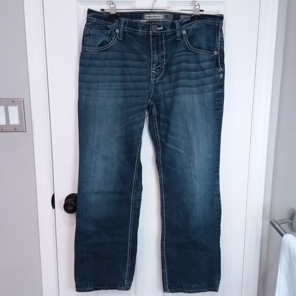 Men's BKE Derick Straight Jeans 34R Waist by approx 30 Leg Pre-owned Blue - Picture 2 of 16